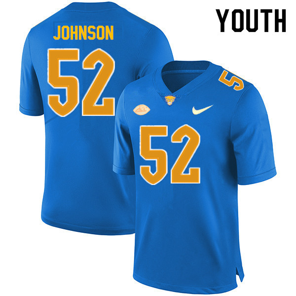 Youth #52 Nahki Johnson Pitt Panthers College Football Jerseys Sale-Royal